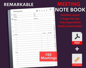 Meeting Minutes Printable Meeting Notes Template Digital Etsy