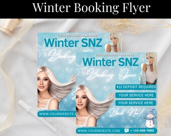 Winter Booking Flyer, Winter Special Flyer, Winter Season Flyer, Christmas Flyer, Winter Books Open, Christmas Bookings, Book Now Flyer,
