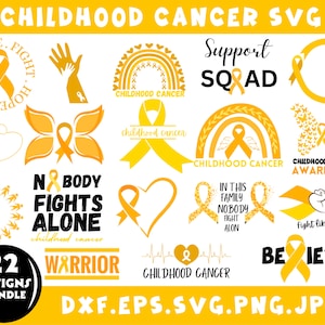 Childhood Cancer Svg, Cancer Ribbon Svg, Cancer Awareness Svg, Childhood Cancer Png, Awareness Svg, Svg Files For Cricut