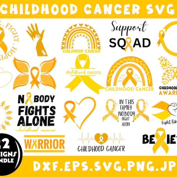 Childhood Cancer Svg, Cancer Ribbon Svg, Cancer Awareness Svg, Childhood Cancer Png, Awareness Svg, Svg Files For Cricut