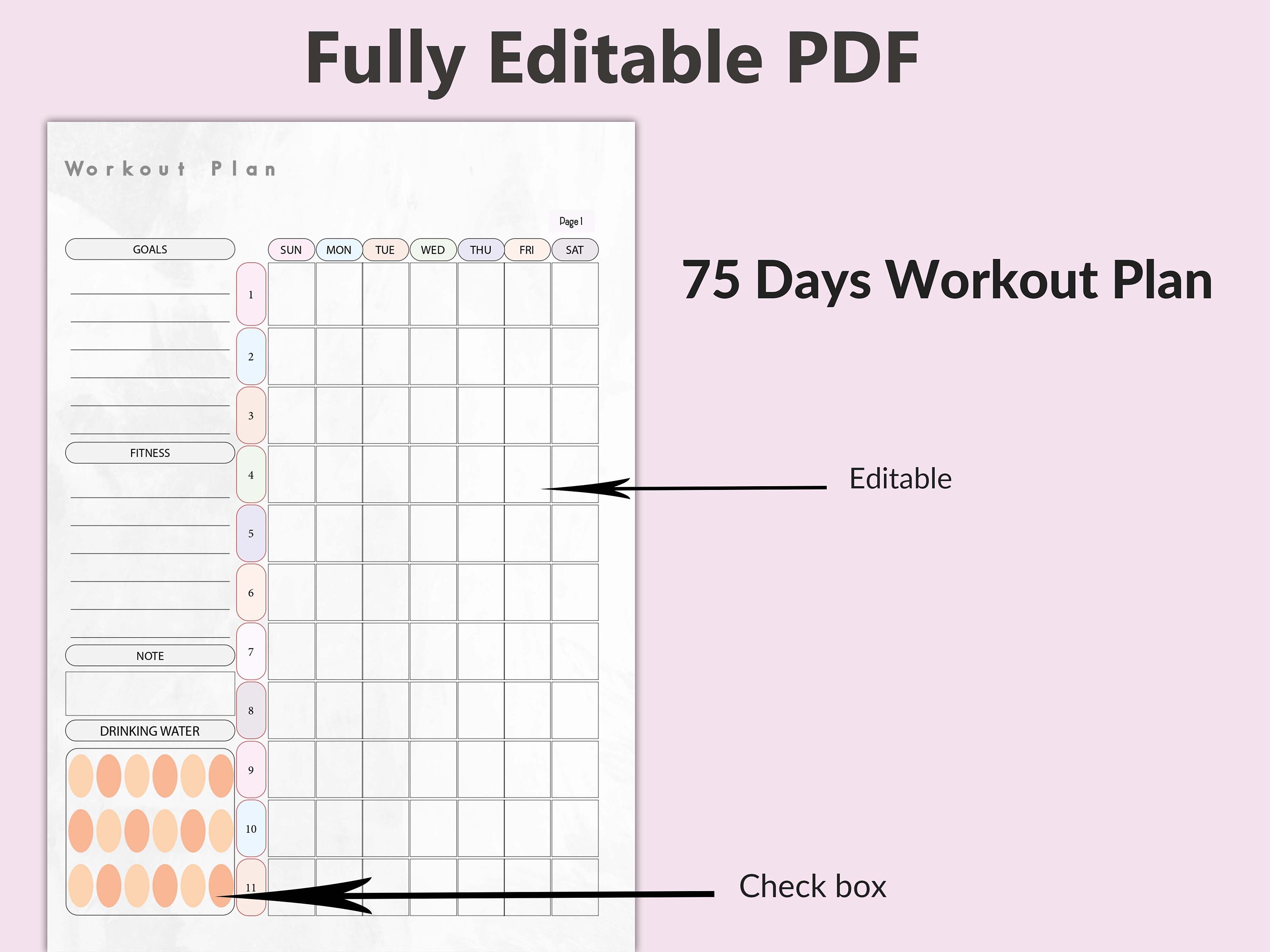 Editable 75 SOFT Challenge, Printable 75 SOFT Challenge, 75soft ...