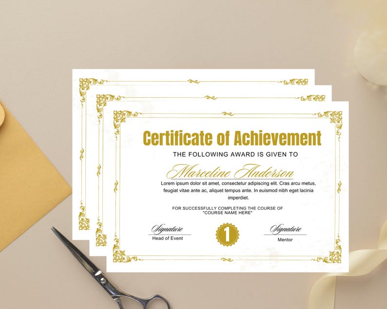 Editable Certificate of Achievement, Appreciation Gift Certificate ...