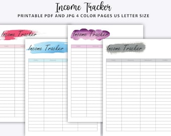 Income Tracker Printable, Monthly Income Tracker, Income and Expense tracker printable, Budget Tracker Printable