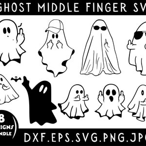 Ghost Middle Finger Svg Png, Halloween Svg, Halloween Png, Svg Files For Cricut, Silhouette / Cricut Cut Files, Halloween Vector Designs