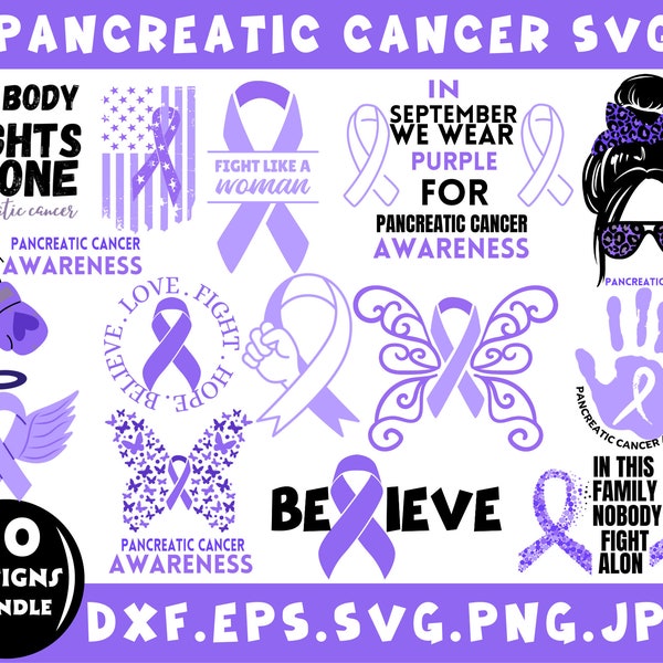 Pancreatic Cancer Svg,Cancer Awareness Svg, Cancer Survivor Svg, Cancer  Ribbon Svg, Pancreatic Cancer Shirt, Digital Download