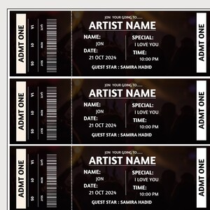 Editable Concert Ticket Template, Concert Ticket Pdf, Ticket Template ...