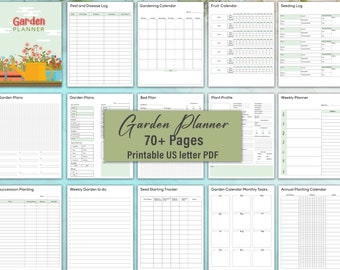 Garden Planner Printable, Garden Planner, Plant Planner, Garden Journal, Garden Organizer, Plants Records, Gardening Logbook