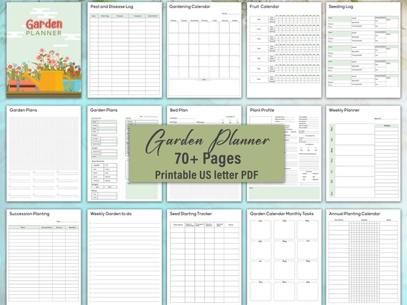 Garden Planner Printable, Garden Planner, Plant Planner, Garden Journal, Garden Organizer, Plants Records, Gardening Logbook