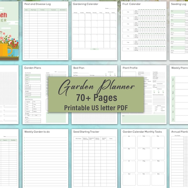 Garden Planner Printable, Garden Planner, Plant Planner, Garden Journal, Garden Organizer, Plants Records, Gardening Logbook