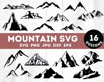 Mountain Svg, Mountains Svg, Mountain Silhouette, Mountain Clipart, Mountain Scene Svg,Mountain Range Svg,Mountain Vector, Mountain Svg File
