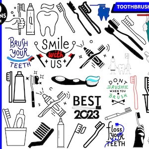 Toothbrush Svg, Toothbrush Png, Toothbrush Clipart, Toothbrush Dxf, Tooth Svg, Tooth Fairy Svg, Toothbrush Holder, Svg Files For Cricut