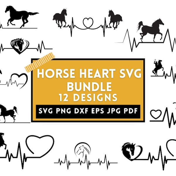 Pferd Herzschlag SVG Bundle,Pferd Herzschlag Png,Svg für Shirts,Pferd Herzschlag SVG,Pferd Herzschlag Clipart, Sublimation,Pferd Silhouette