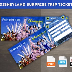 Disneyland Surprise Broadway Ticket Template, Disneyland Ticket Printable, Gift Ticket, Ticket Template, Instant Download, Editable Pdf