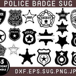 Police Badge Svg Bundle, Police Badge Png, Police Badge Clipart, Police ...