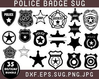 Police Badge Svg Bundle,  Police Badge Png, Police Badge Clipart,   Police Officer Badge,  Cut Files For Cricut, Instant Download,Silhouette
