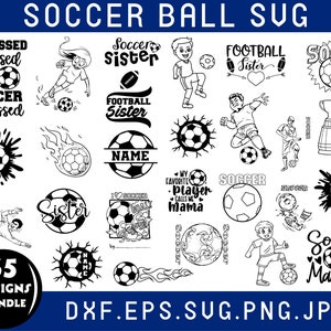 Soccer Ball Svg Bundle,Soccer Ball Png, Soccer Shirt Svg,Soccer Ball Monogram Svg Soccer Ball Team Svg,Soccer Ball Clipart,  Silhouette