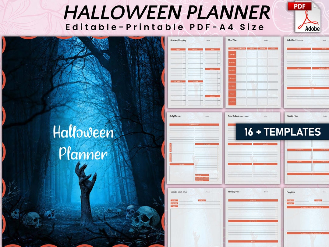Editable Halloween Planner, Halloween Party Planner, Halloween Planner ...