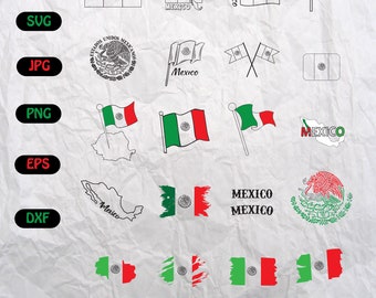Mexican Flag Svg Bundle, Mexico Flag Png, Mexico Flag Clipart, Mexican Flag Cricut, Mexican Flag Svg, Instant Download