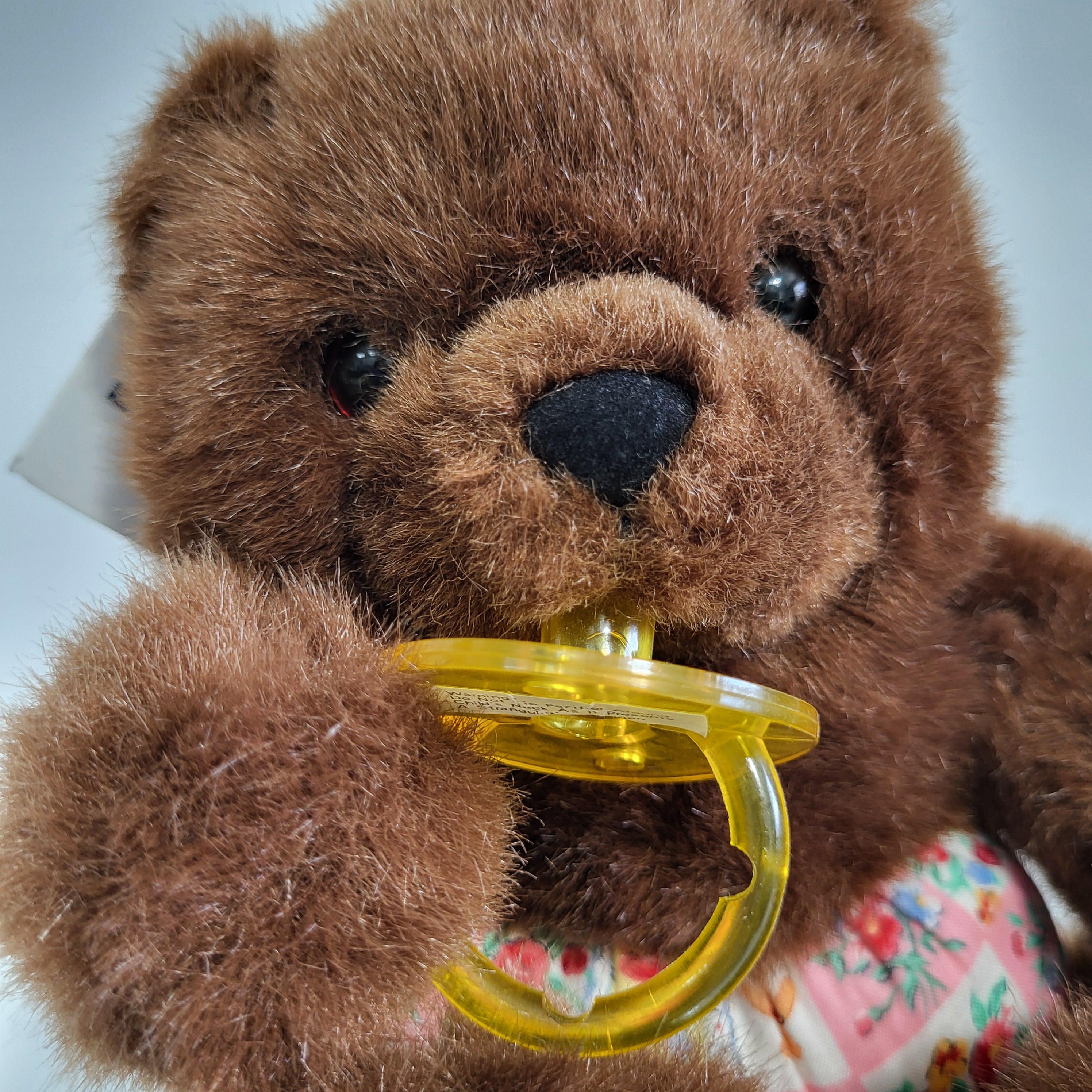 Plush Creations Baby Bear With Pacifier Vintage Stuffed Teddy