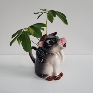 Vintage Ceramic Cow Creamer | Farmhouse Collectible Cow Bull Planter Pot Japan