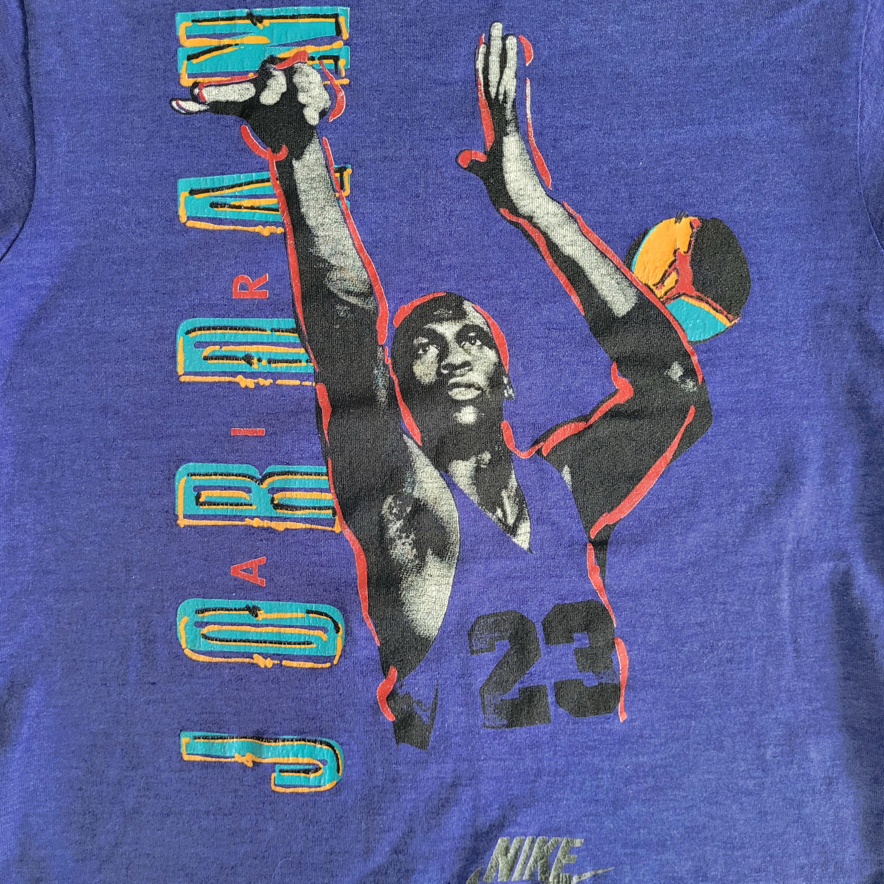 Vintage 1990s Kids Nike Air Jordan 8 Aqua T-shirt, Grey Tag Canada 