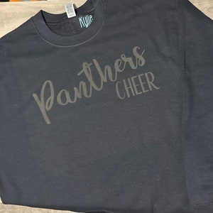 School Mascot Cheer Crewneck Sweatshirt Monochromatic Puff Vinyl