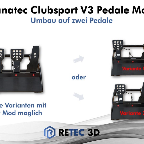 Mod für Fanatec Clubsport V3 Pedale zum Umbau auf zwei Pedale