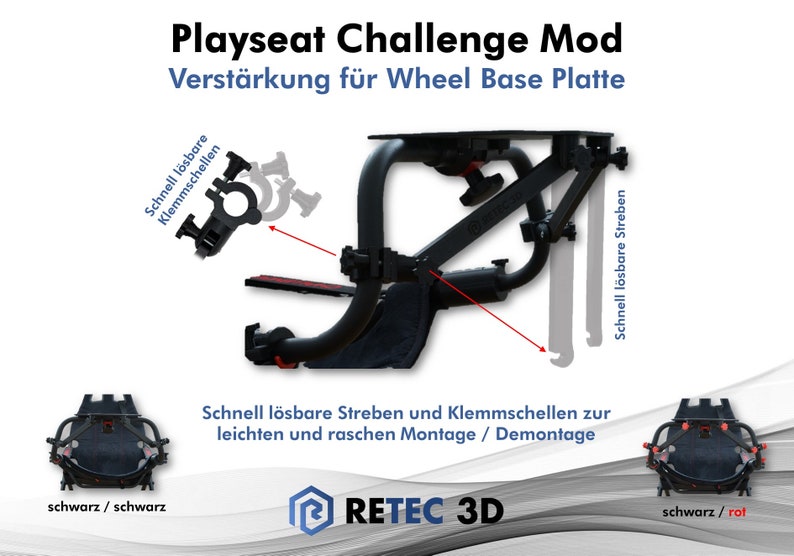 Playseat Challenge Mod Plaque d'embase de roue de renfort image 1