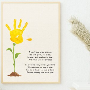 Flower Handprint Art Kit With Poem, Handprint Printable Gift for Mom ...