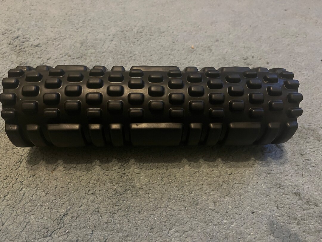 Black Deep Tissue Foam Roller With Muscle Trigger Point Etsy