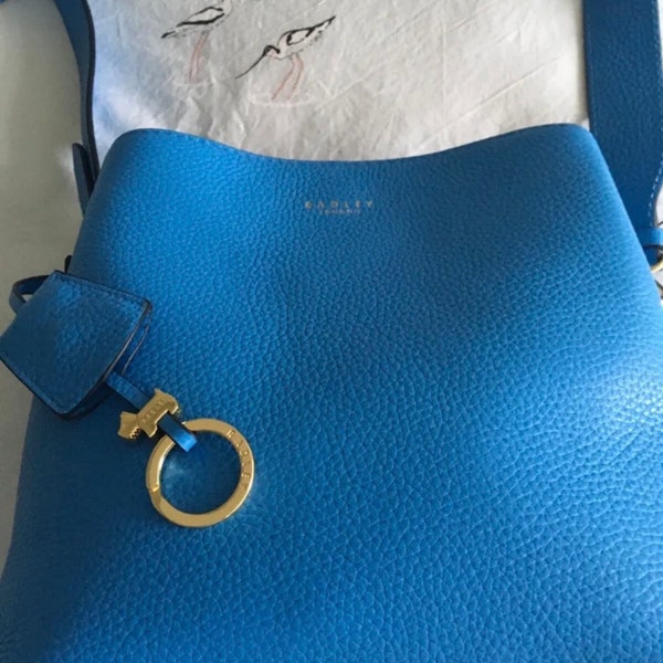 Genuine Radley Blue Textured Soft Leather Shoulder Bag RRP 209 GBP
