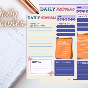 Daily Overview Planner / Daily Planner, Notebook, Mindful Planning, Undated Planner, Daily Printable planner, daily weekly monthly planner