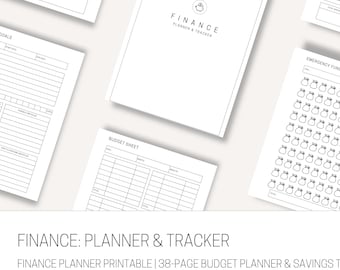 Finance Planner Printable | 38-Page Budget Planner & Savings Tracker | Money Management Binder | Editable Canva Template