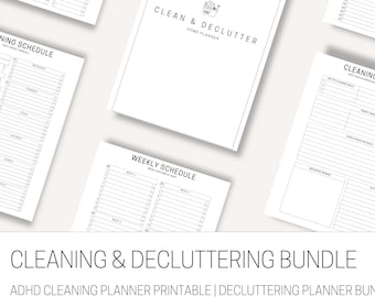 ADHD Cleaning & Declutter Planner Bundle | Home Organization Checklist (Digital Download)