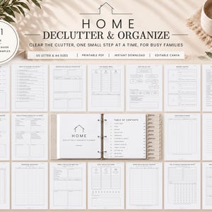 Declutter & Organize Planner and Guide for Busy Families, Printable Home Organization Binder