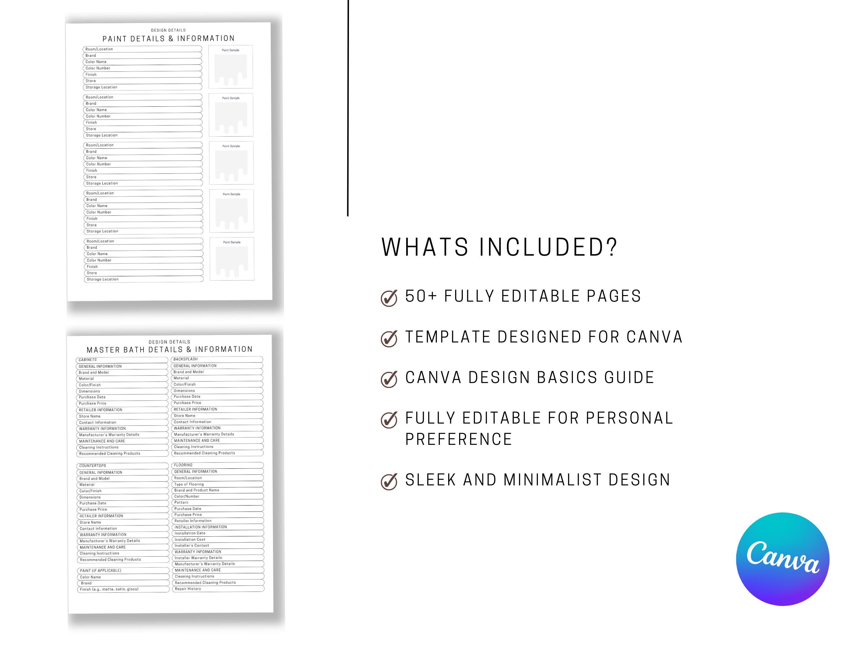 Home Design Planner | Canva Editable Template (digital Download) - Etsy