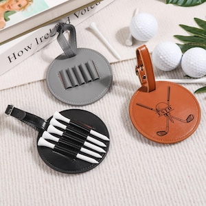 Etiquette de sac de golf en cuir personnalisée - Cadeaux golf personnalisés pour homme ou femme - Accessoires de golf - Cadeaux pour garçons d&#39;honneur