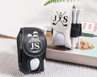 Golfballtasche, stilvolle Tasche für Golfbälle, Tees Halter, Mini Golfball Halter, Leder Golf Reisetasche, Geschenk für Golfer
