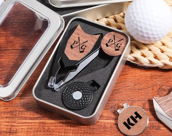 Personalized Groomsmen Golf Sets, Custom Divot Tool, Golfers Gifts, Engraved Golf Ball Marker Set, Golf Turf Tools,Golfer Gifts for Him
