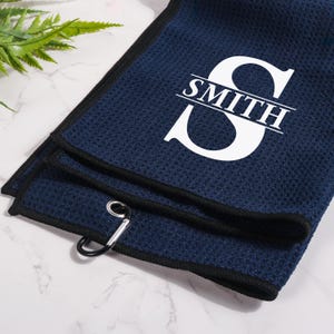Asciugamano da golf ricamato Asciugamano da golf personalizzato Asciugamano da golf personalizzato Accessorio per golfisti uomini e donne Regalo da golf personalizzato per lui