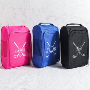 Custom Name Golf Shoe Bag Gift for Dad, Gift for Golfers, Monogrammed Canvas Shoe Caddy Bag, Personalized Golf Lover Gift Ideas