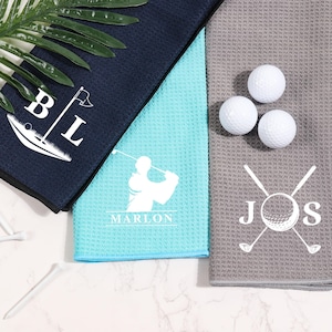 Embroidered Golf Towel, Personalized Golf Towel,Personalised Golf Towel Gift,Gift for Him,Golf Gift for Dad