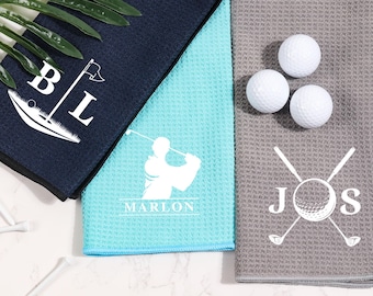 Embroidered Golf Towel, Personalized Golf Towel,Personalised Golf Towel Gift,Gift for Him,Golf Gift for Dad