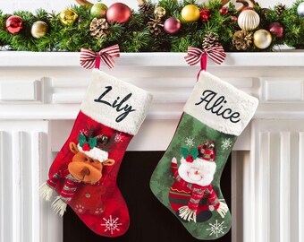Familien Weihnachtsstrümpfe, personalisierte Weihnachtsstrumpf, Monogramm 3D Weihnachtsstrumpf, Weihnachtsgeschenke