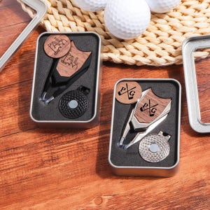 Personalisierte Groomsmen Golf-Sets, personalisierte Golfball Marker Set mit einzigartigen Groomsmen Golfer Geschenke für Männer Ihn, gravierte Golfball Marker