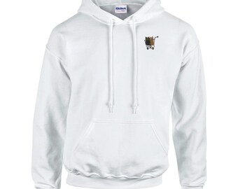 Kittys Hoodie - Adorable Cat Logo in Shopping Cart - Cozy Cotton Blend Sweatshirt