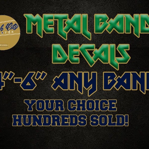 Metal Band Decals Heavy Metal Stickers Any Band Logo rock band decals music decal death metal thrash metalcore