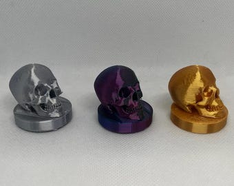 Skull 3D printed Record Spinner - vinyl records rock bands metal bands record player Metal Horns 45 record multiple colors music gift