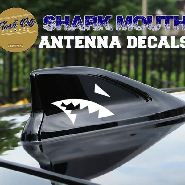 Shark Mouth Antenna car decal