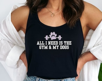 Canotta mamma cane palestra mamma canotta donna allenamento top mamma ama fitness camicia regalo motivazionale amante dei cani camicia carino Racerback serbatoio per la mamma